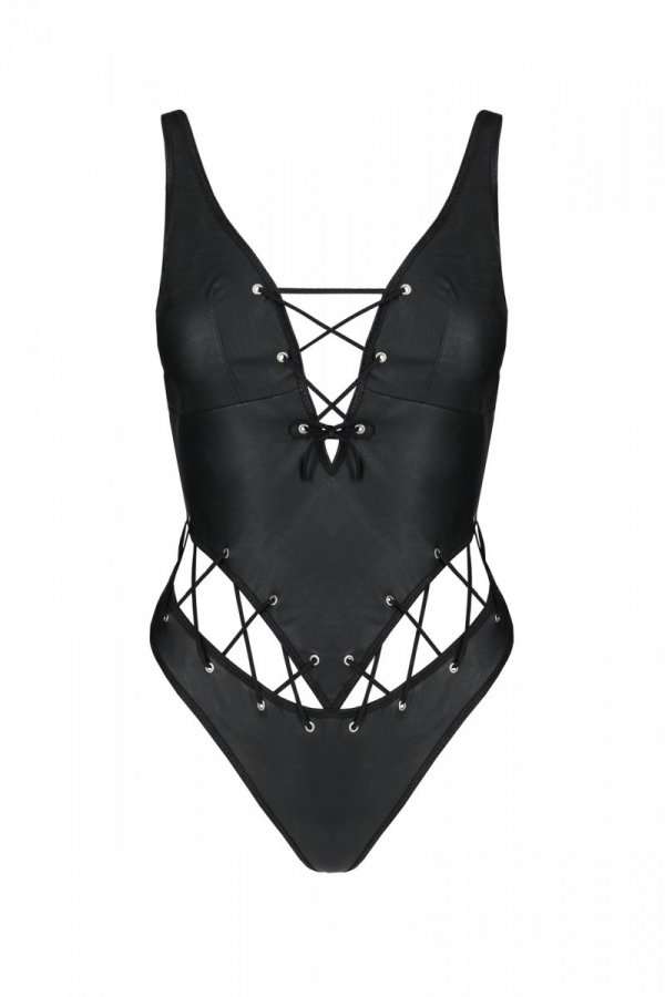 Body din Piele Ecologica Francesca, Negru, S/M, #3, Erotic24.ro