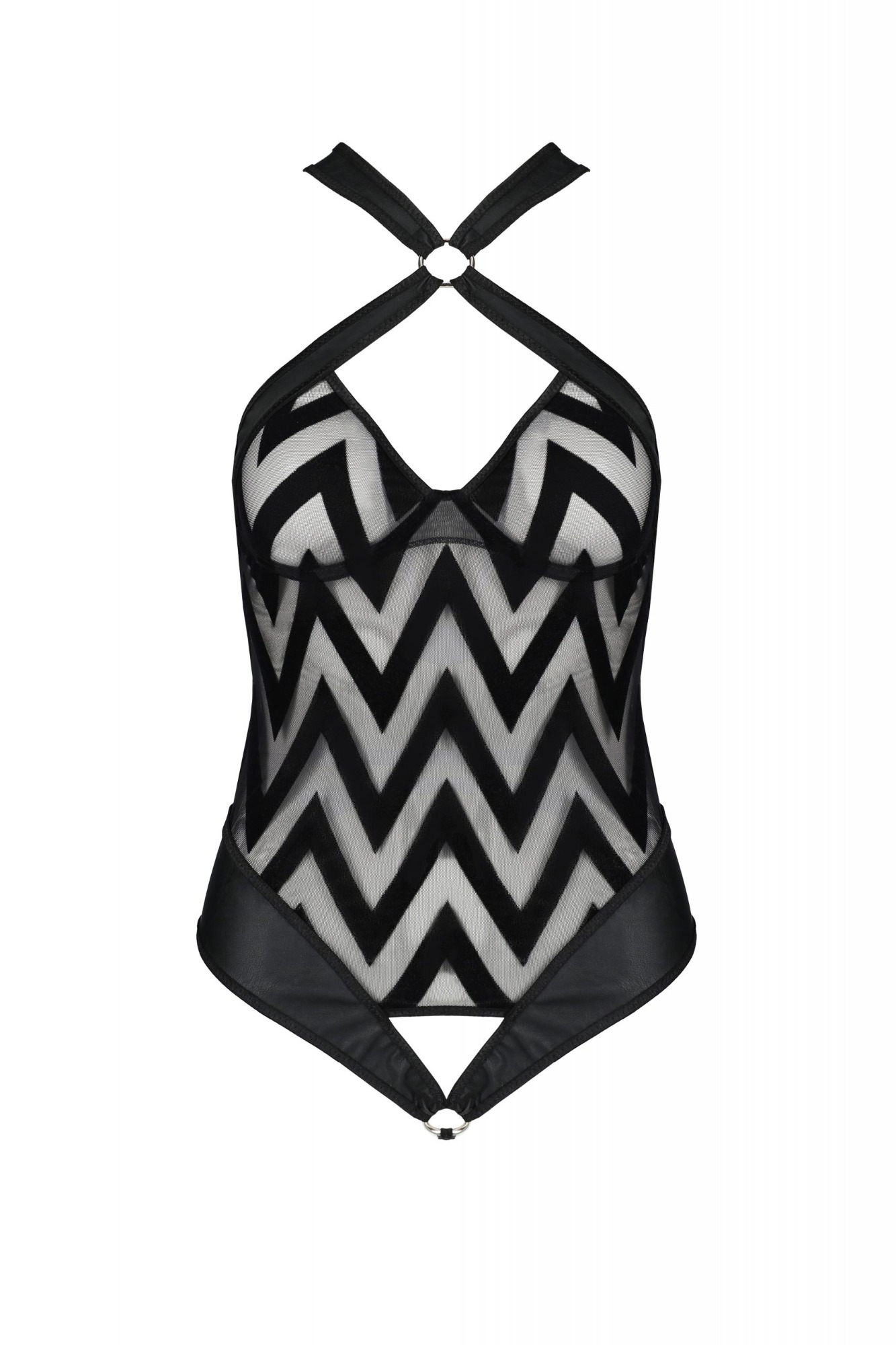 Body Hima cu Imprimeu, Negru, S/M, #3, Erotic24.ro