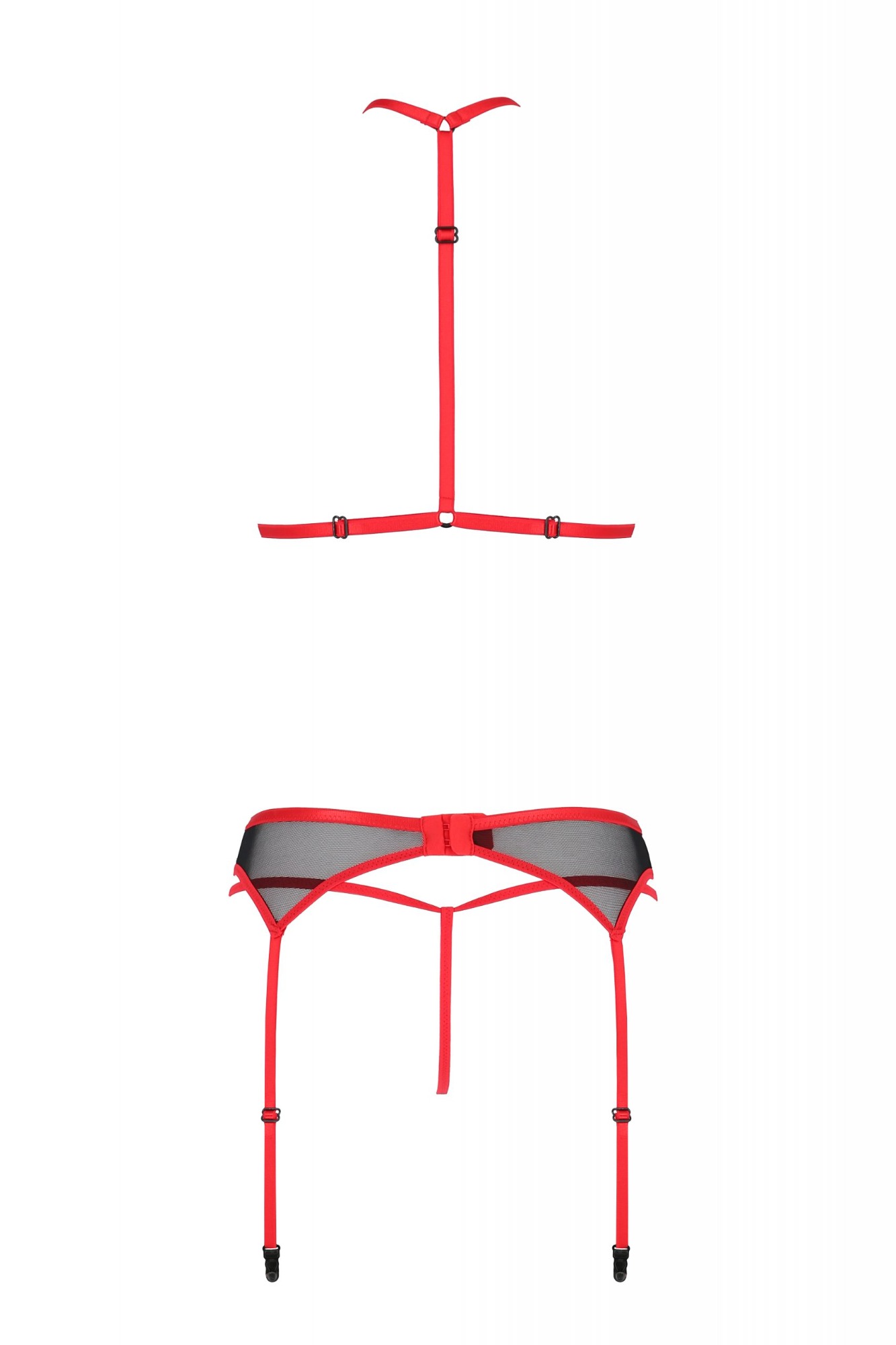 Set 3 Piese Satara, Negru/Rosu, L/XL, #4, Erotic24.ro