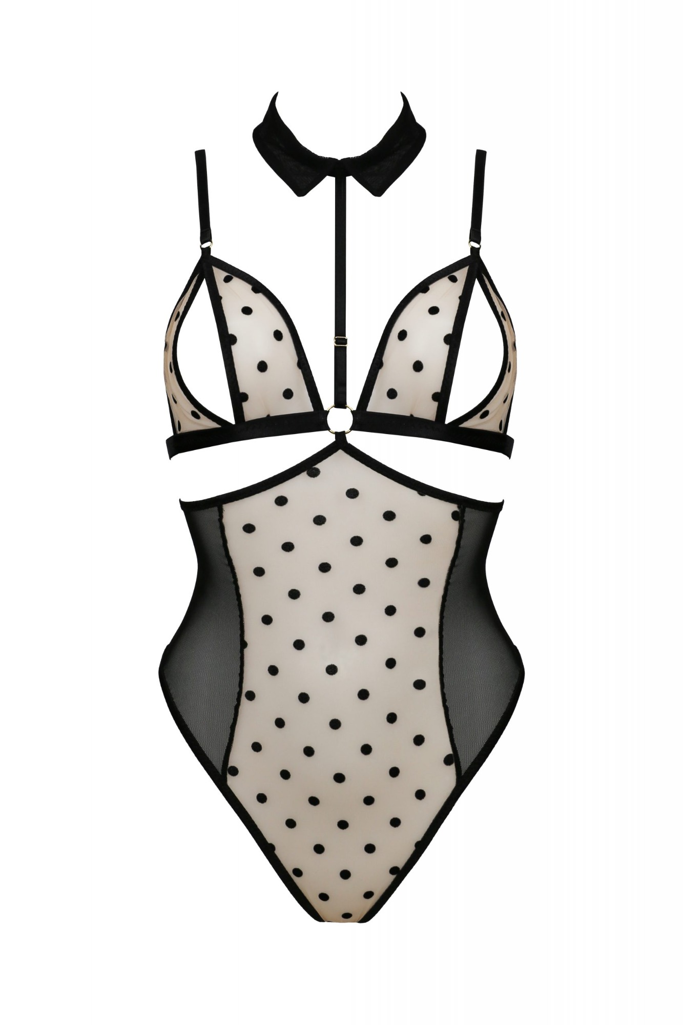 Body Dominica, Bej/Negru, S/M, #3, Erotic24.ro