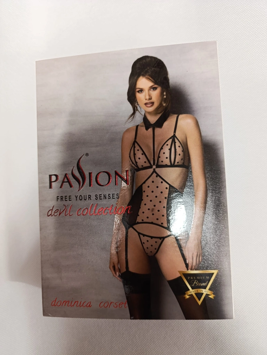 Corset si Bikini Dominica, Bej/Negru, L/XL, Nr. 5, Erotic24.ro