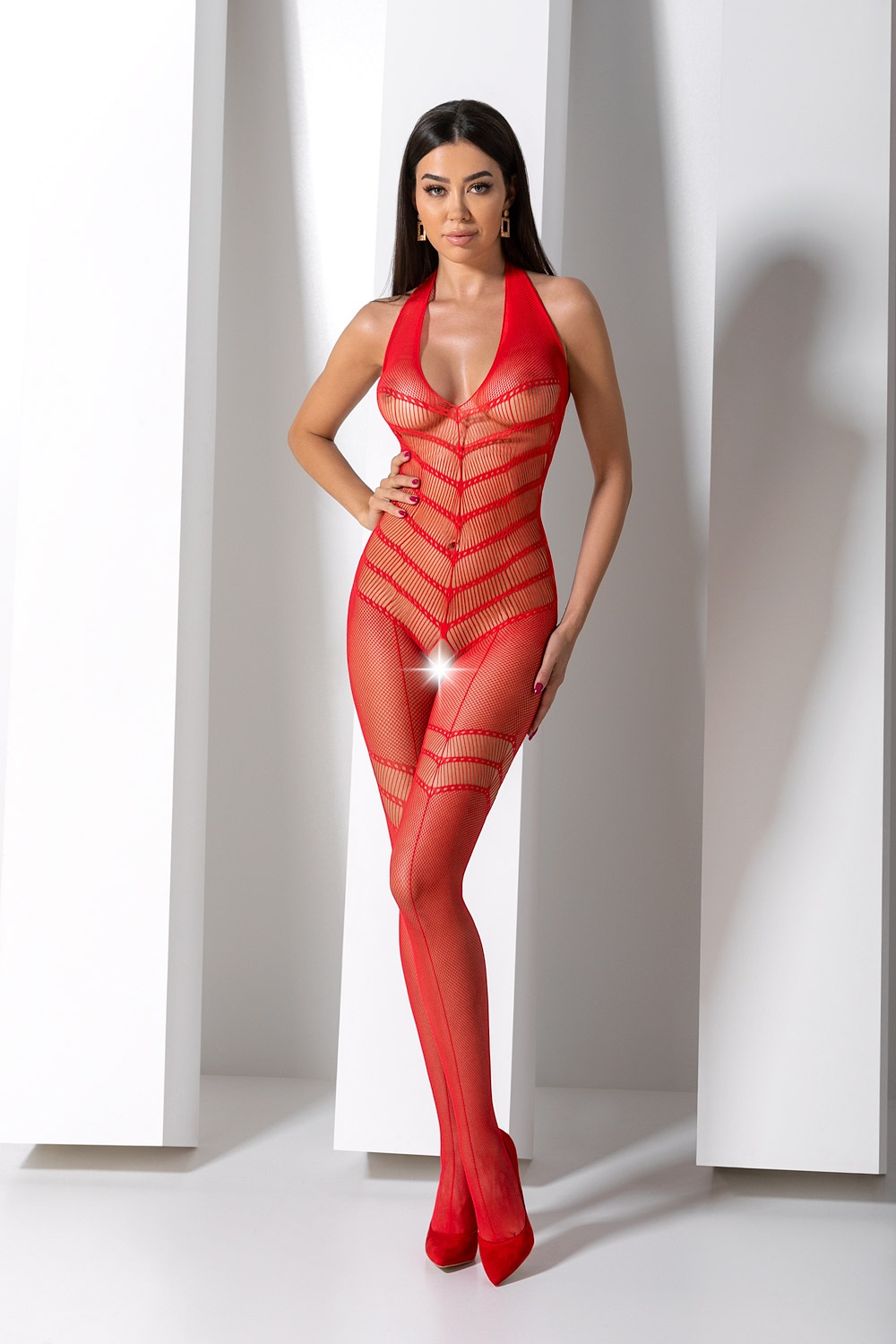 Bodystocking Crotchless Sexy Stripes, Ro in SexShop KUR Romania