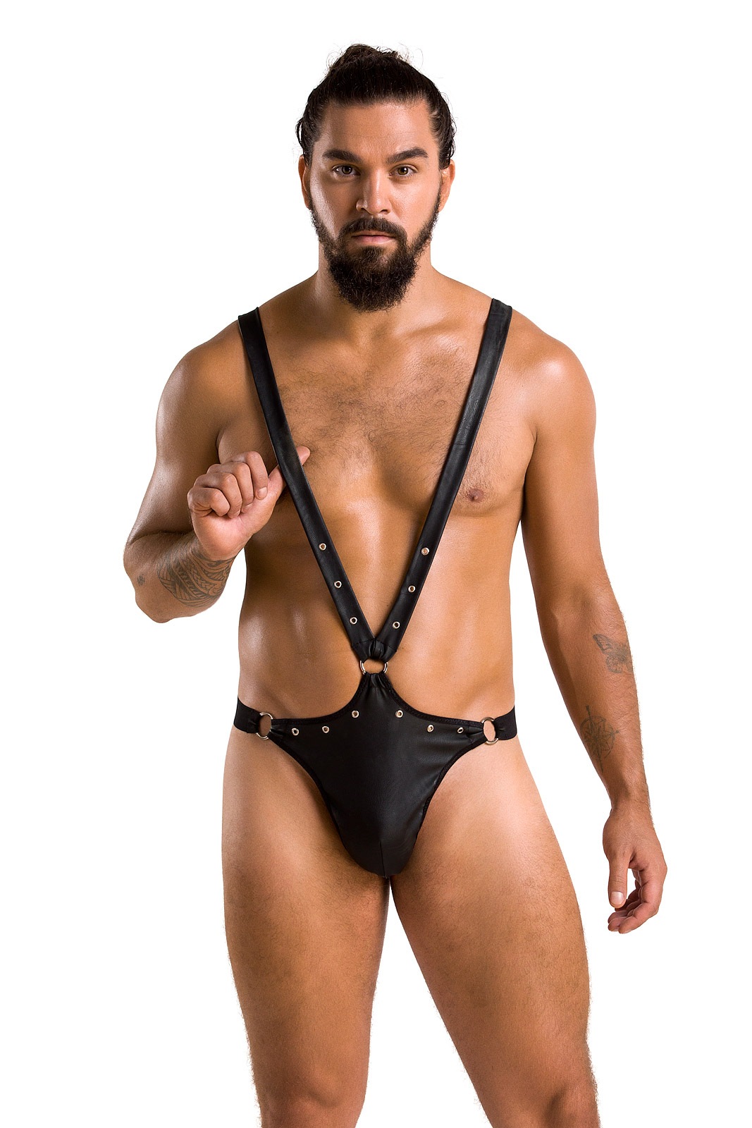  Body Harry din Piele Ecologica, Negru,  in SexShop KUR Romania