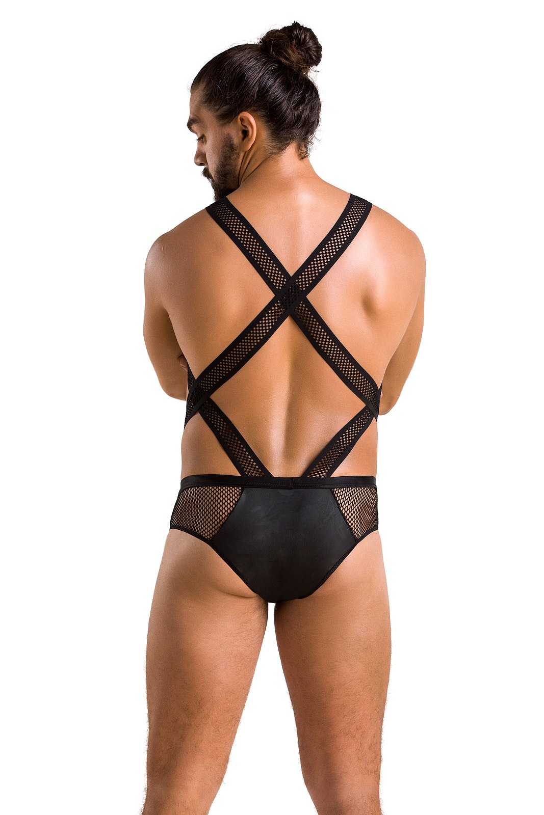 Body Victor din Piele Ecologica si Plasa, Negru, L/XL, Nr. 2, Erotic24.ro