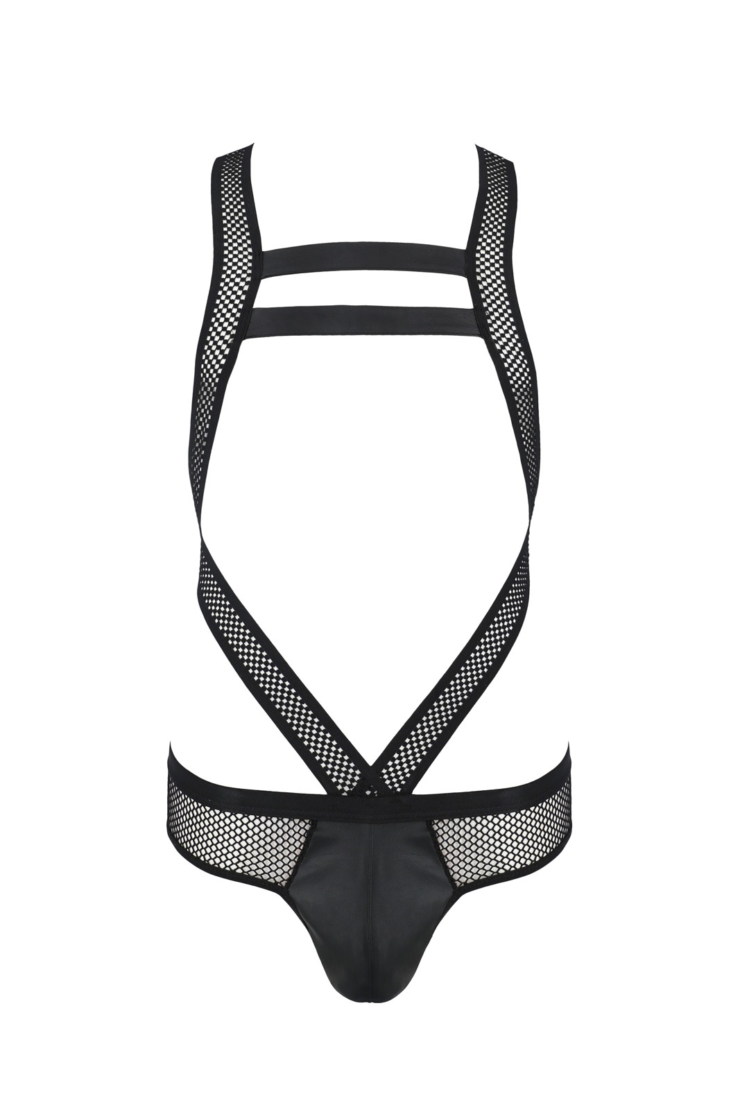 Body Victor din Piele Ecologica si Plasa, Negru, S/M, #3, Erotic24.ro