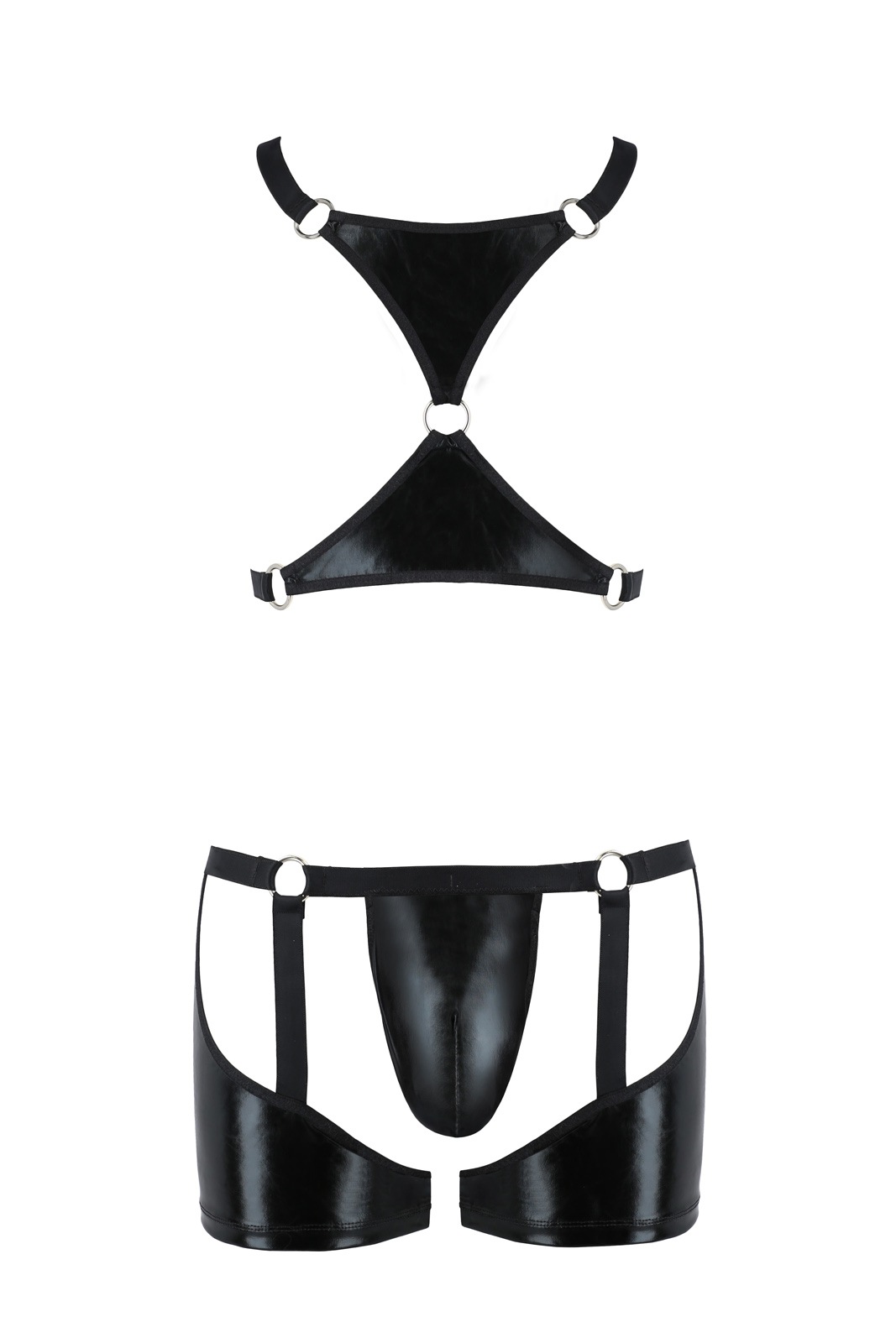 Set 2 Piese Wetlook Aron, Negru, L/XL, #3, Erotic24.ro