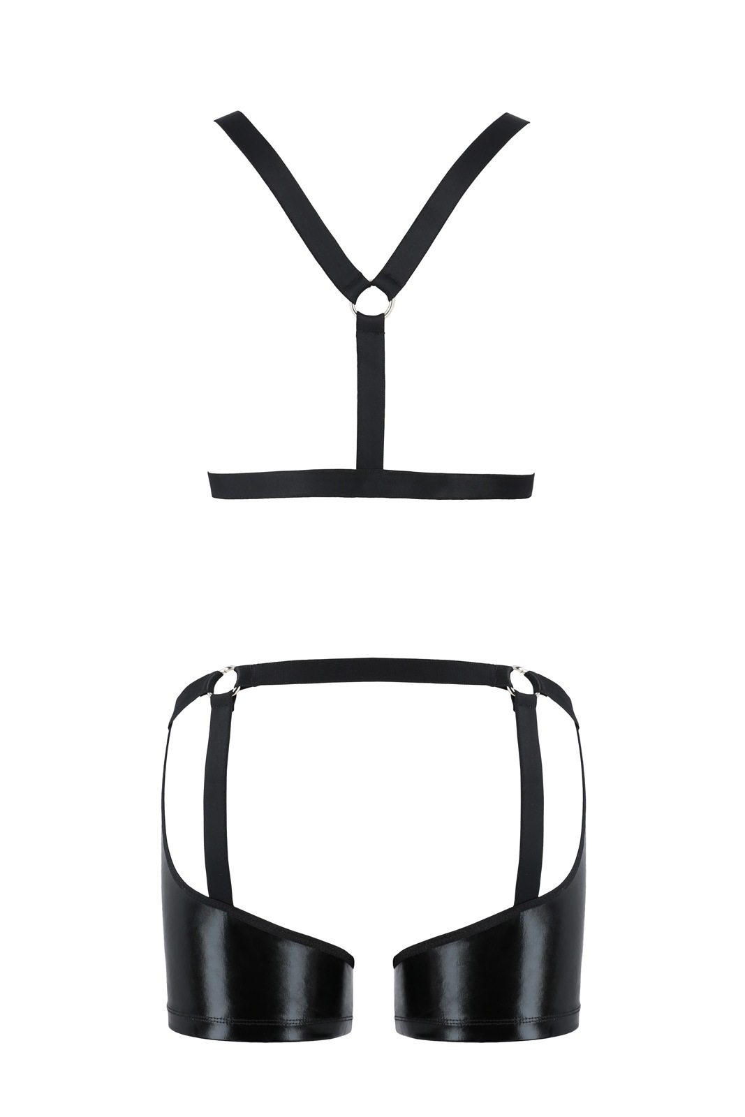 Set 2 Piese Wetlook Aron, Negru, S/M, #4, Erotic24.ro