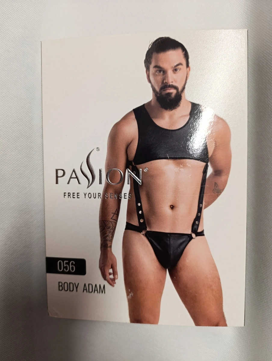 Set 2 Piese Adam din Piele Ecologica cu Capse Metalice, Negru, L/XL , Nr. 5, Erotic24.ro