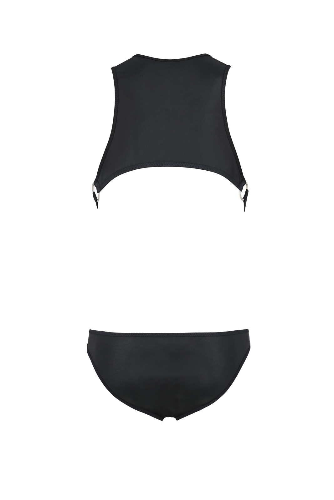 Set 2 Piese Adam din Piele Ecologica cu Capse Metalice, Negru, S/M, Nr. 4, Erotic24.ro