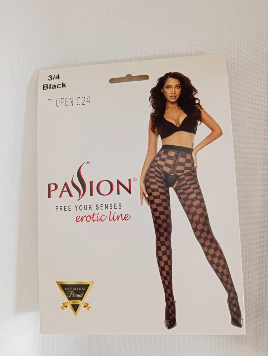 Ciorapi Crotchless Passion, Negru, M/L, #5, Erotic24.ro
