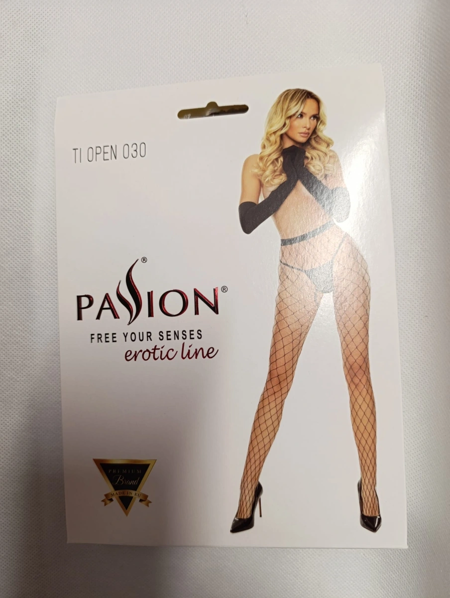 Ciorapi Crotchless Passion Sexy Fishnet, Negru, L/XL, #3, Erotic24.ro