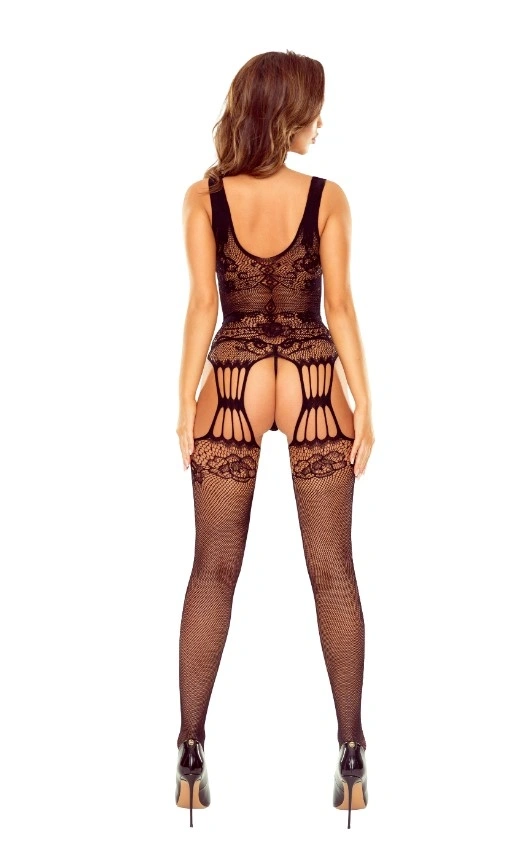 Bodystocking Crotchless Sexy Fit, Negru, S-L, #2, Erotic24.ro