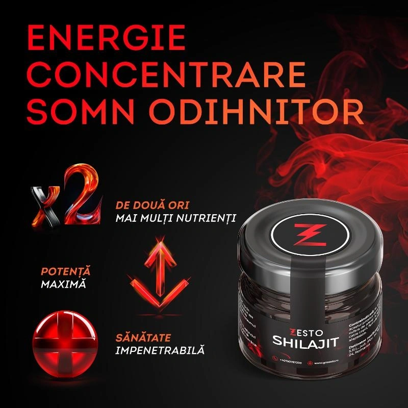 Supliment Alimentar Unisex Zesto Shilajit pentru Energie, Vitalitate, Potenta, 20 gr, Nr. 2, Erotic24.ro