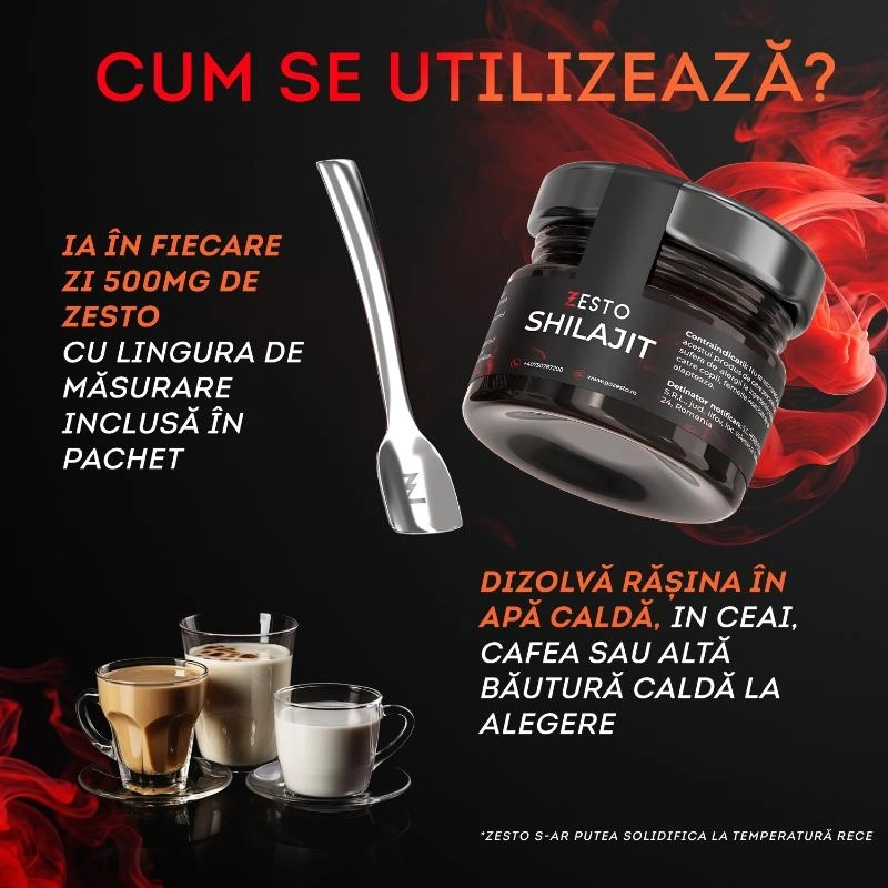 Supliment Alimentar Unisex Zesto Shilajit pentru Energie, Vitalitate, Potenta, 20 gr, Nr. 5, Erotic24.ro