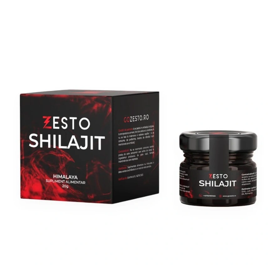 Supliment Alimentar Unisex Zesto Shilajit pentru Energie, Vitalitate, Potenta, 20 gr, Nr. 6, Erotic24.ro