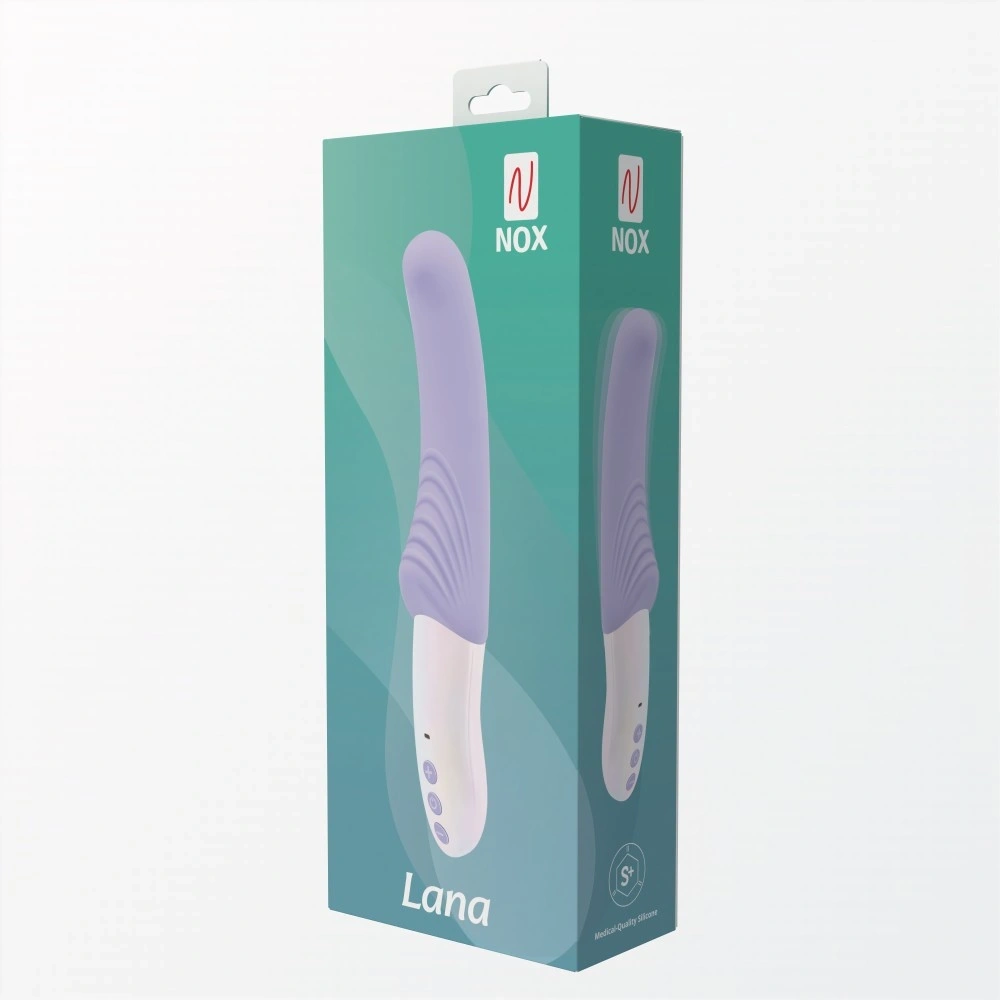 Vibrator NOX Lana 10 Moduri Vibratii, Silicon, USB Magentic, Mov, 19.8 cm, #8, Erotic24.ro