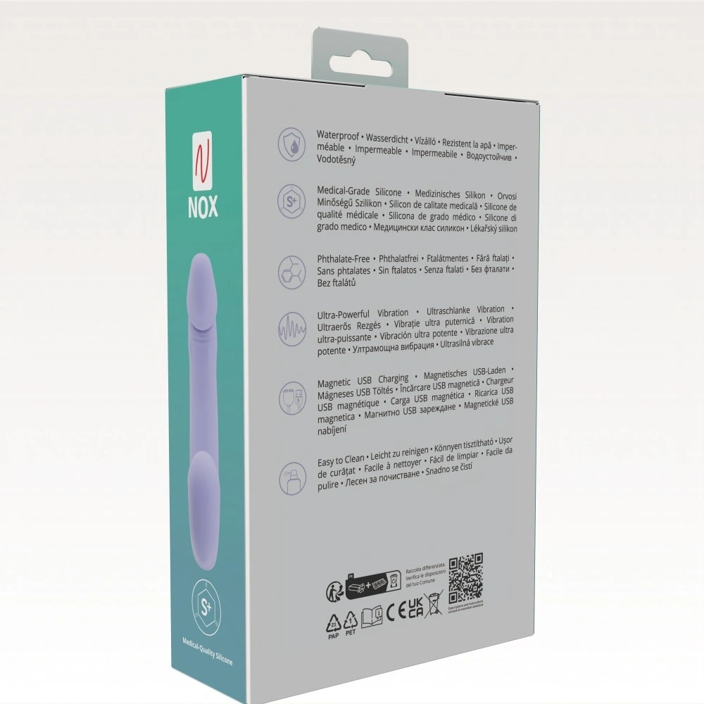 Vibrator NOX Nova 10 Moduri Vibratii, Silicon, USB, Mov, 17.7 cm, Nr. 11, Erotic24.ro