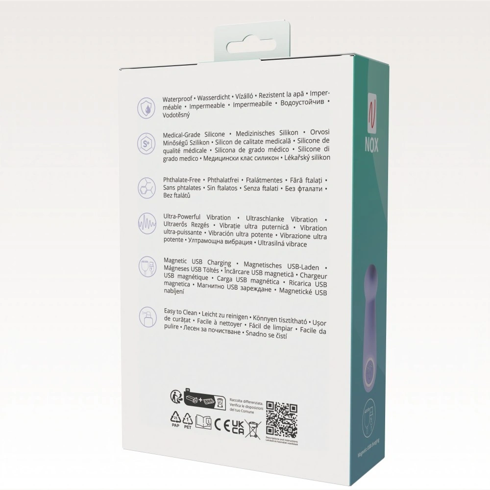 Vibrator NOX Nova 10 Moduri Vibratii, Silicon, USB, Mov, 17.7 cm, Nr. 10, Erotic24.ro