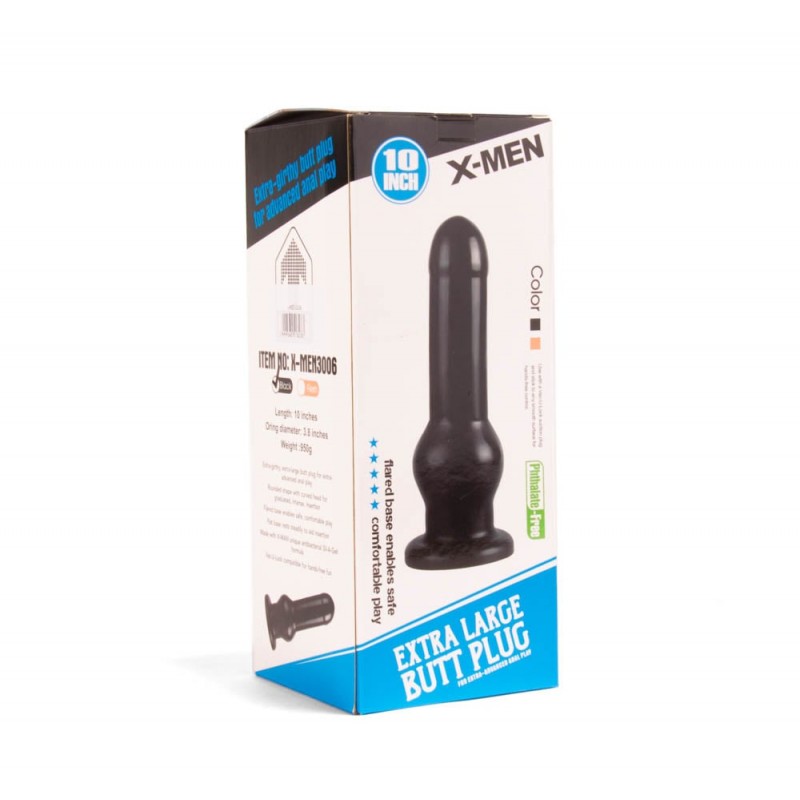 Dop Anal Extra Large PVC Negru 26 cm, #2, Erotic24.ro