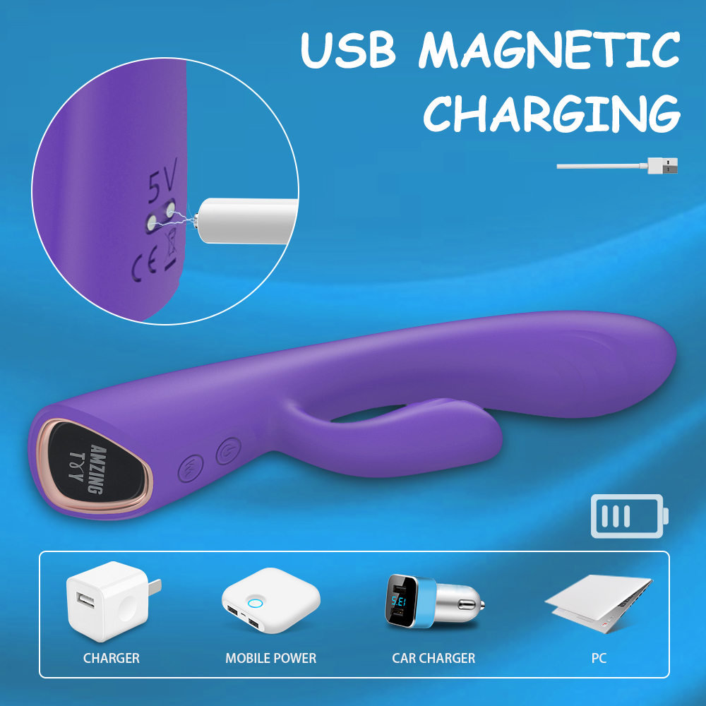 Vibrator Iepuras Ruffy Heating&Vibrations Silicon USB Mov Guilty Toys, Nr. 6, Erotic24.ro