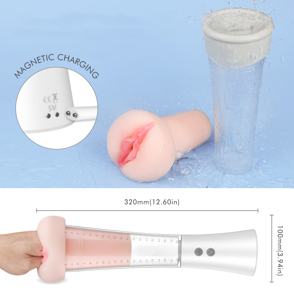 Masturbator Master Vibrating&Suction Vagina, TPE, Natural, 31.4 cm, Guilty Toys, #10, Erotic24.ro