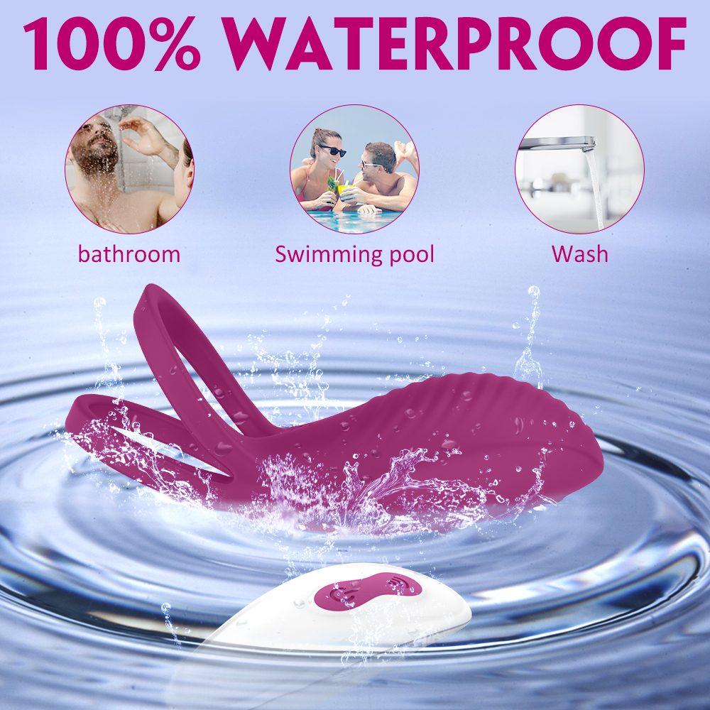 Inel de Penis Flavy Remote Control 9 Moduri Vibratii Silicon USB Roz Passion Labs, #6, Erotic24.ro