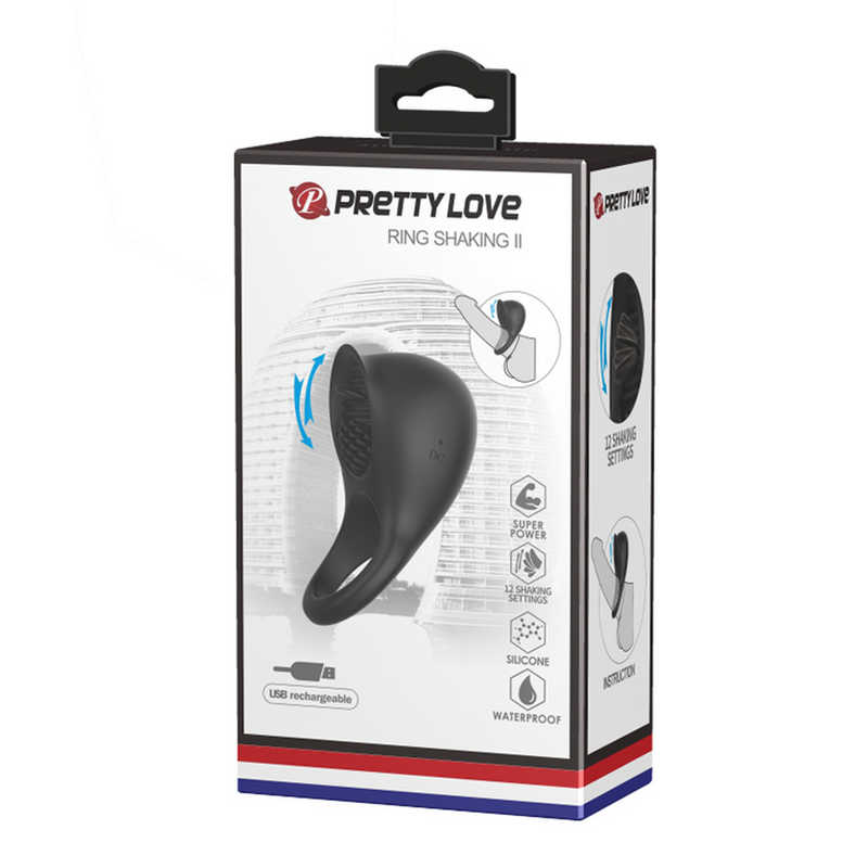 Inel de Penis cu Stimulator Clitoris Shaking USB Negru, #5, Erotic24.ro