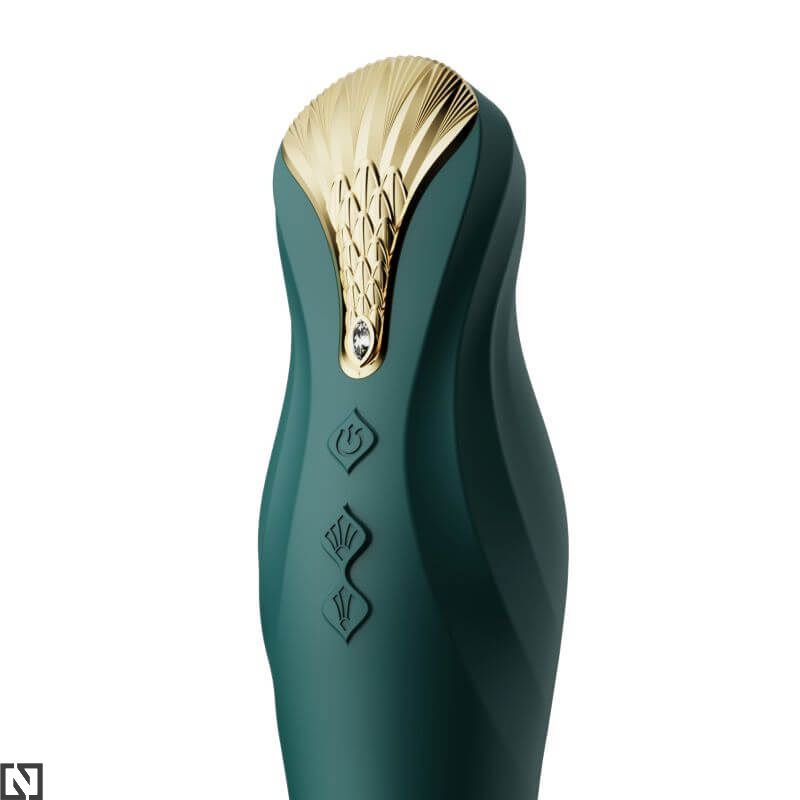 Vibrator King Thruster Bluetooth App Control Silicon Lichid Verde, Nr. 6, Erotic24.ro