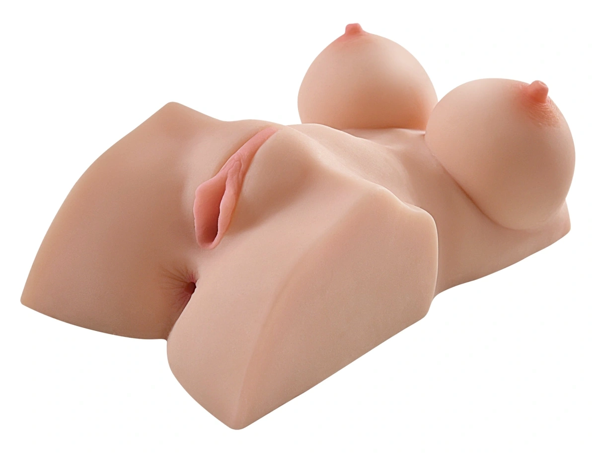 Masturbator Sensual Pleasures Double D, Vagin&Anus, TPR, Natural, Nr. 2, Erotic24.ro