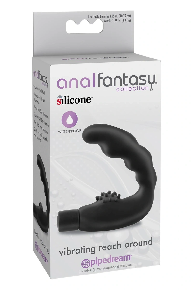 Vibrator Anal Reach Around, Stimulare Prostata, Silicon, Negru, 11 cm, #3, Erotic24.ro