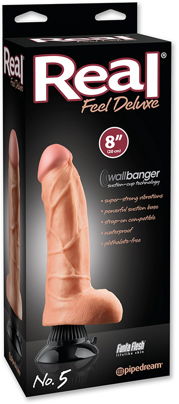 Vibrator REAL FEEL DELUXE No.5, Multispeed, TPR, Natural, 24.4 cm, #6, Erotic24.ro