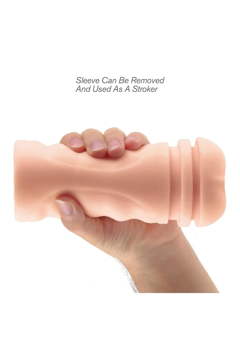 Masturbator Mega Grip Pussy Stroker Squeezable, 10 Moduri Vibratii, Alb, #3, Erotic24.ro