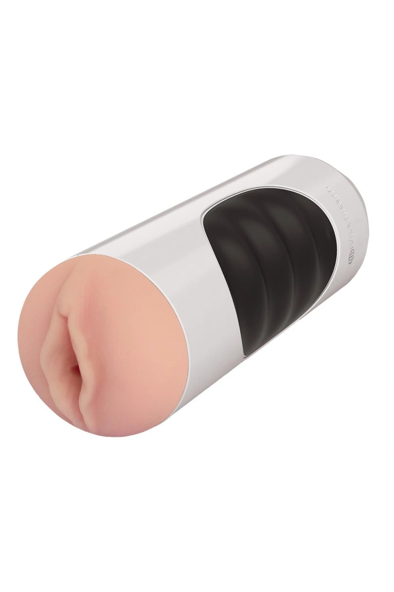 Masturbator Mega Grip Pussy Stroker Squeezable, 10 Moduri Vibratii, Alb, #2, Erotic24.ro