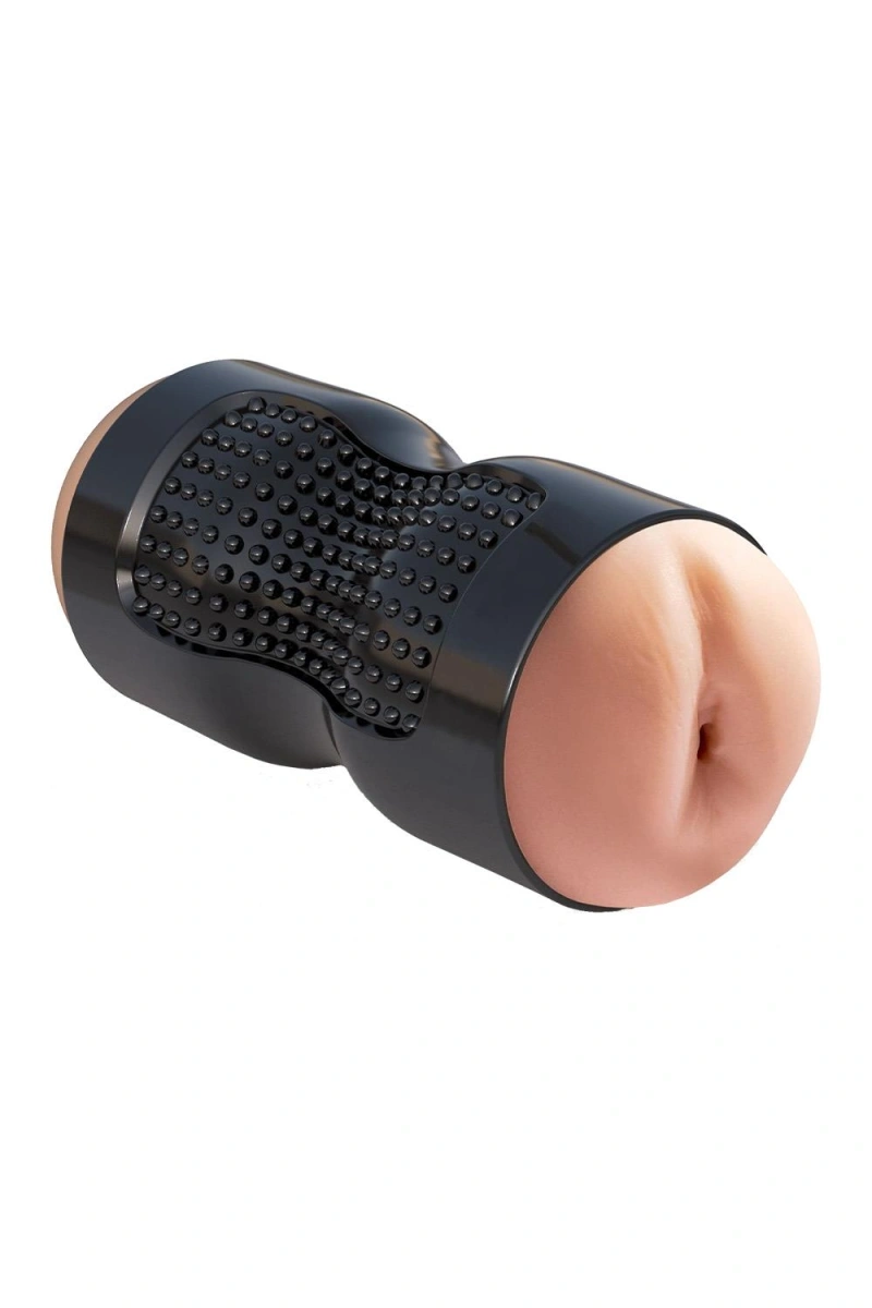 Masturbator Pussy&Ass Masturbator Dual-Density Squeezable, Natural, TPR, 15.2 cm