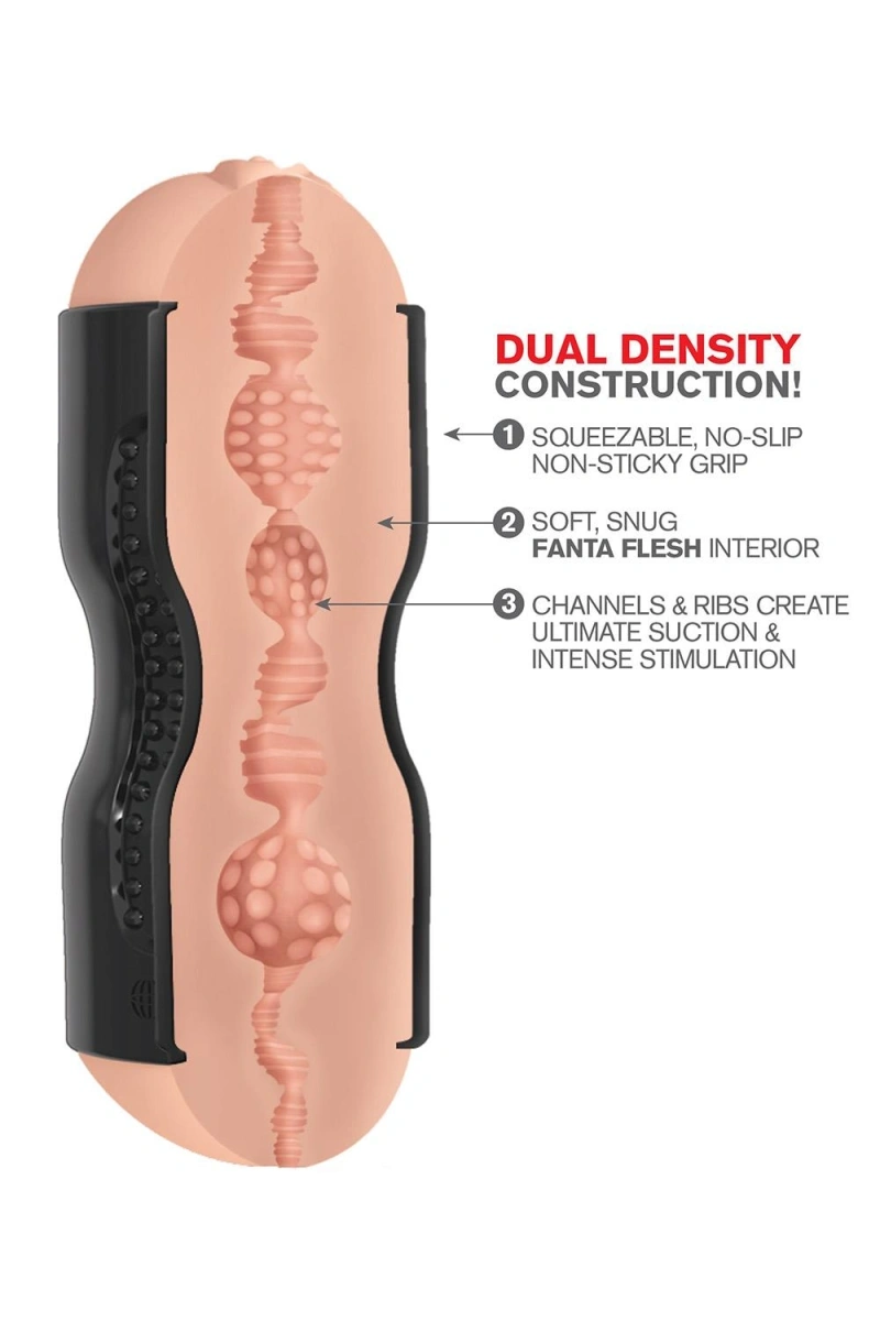 Masturbator Pussy&Ass Masturbator Dual-Density Squeezable, Natural, TPR, 15.2 cm, #4, Erotic24.ro