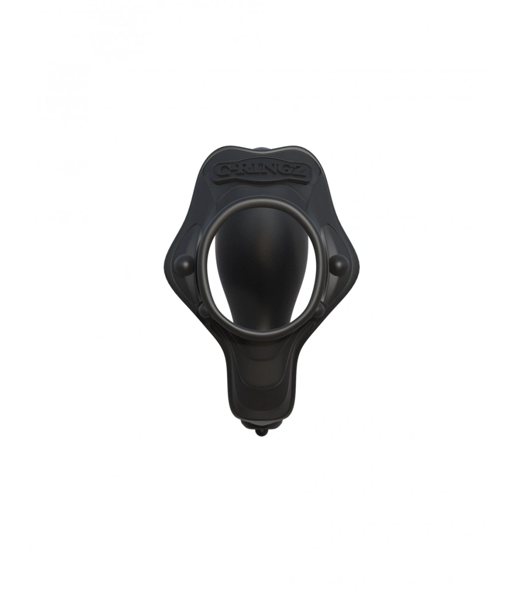 Inel de Penis cu Stimulator Anal cu Vibratii, Silicon, Negru, #3, Erotic24.ro