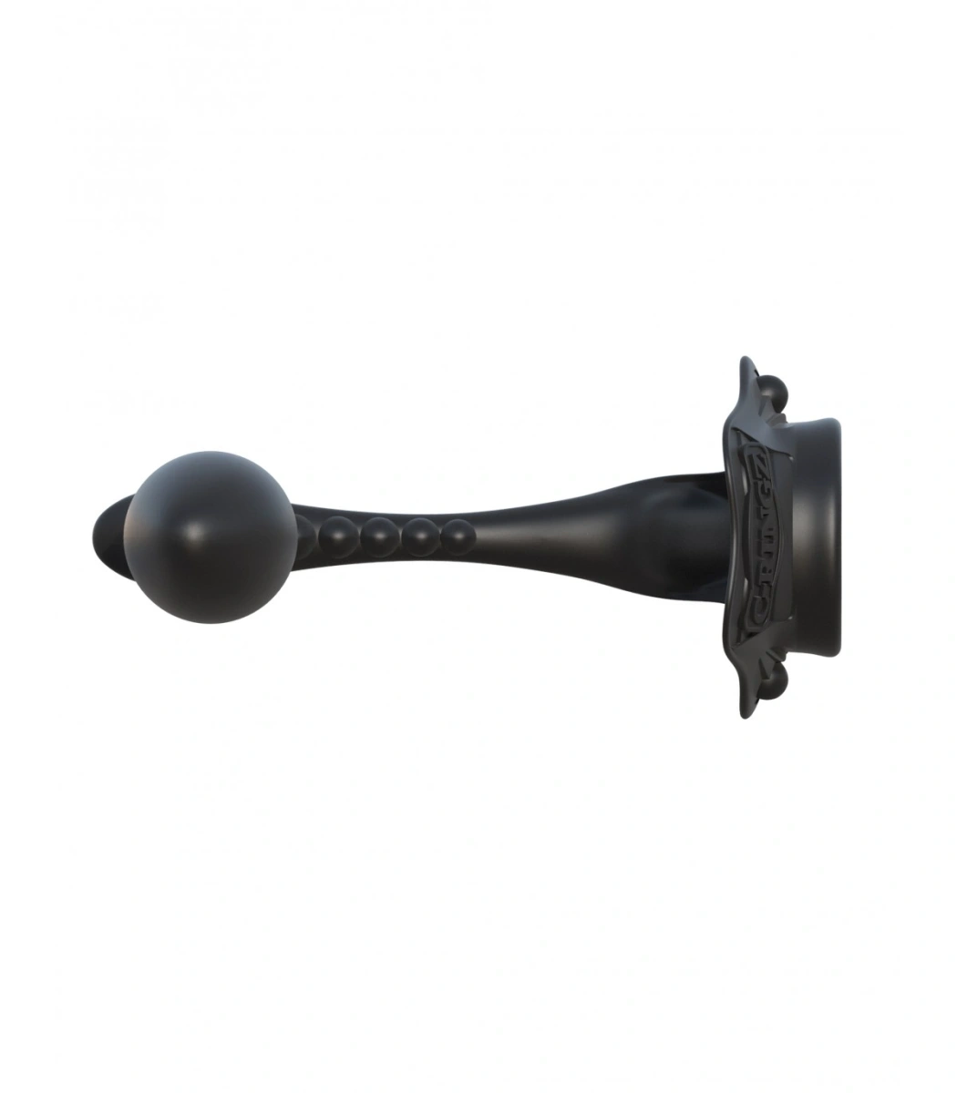 Inel de Penis cu Stimulator Anal cu Vibratii, Silicon, Negru, #5, Erotic24.ro