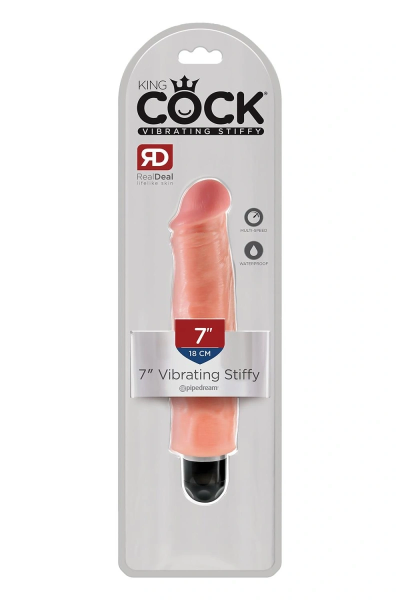 Vibrator Realist Multispeed Stiffy, PVC, Natural, 22 cm, #2, Erotic24.ro