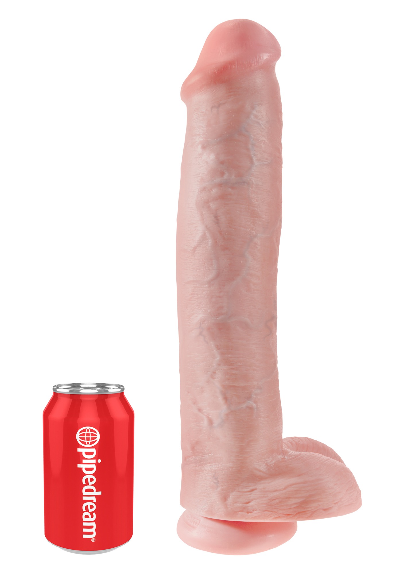 Dildo Realist King Cock cu Ventuza, Natural, 38 cm, Nr. 2, Erotic24.ro