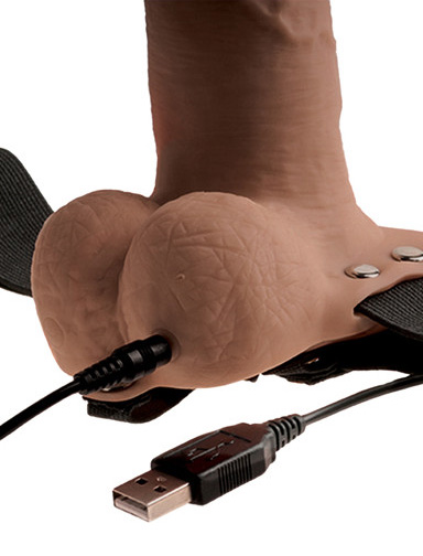 Strap-on Hollow Vibrator Fetish Fantasy Natural 15 cm, Nr. 2, Erotic24.ro