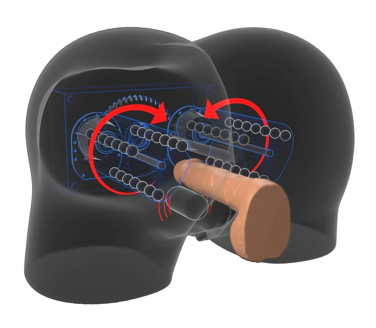Masturbator Milk Me Silly, 2 Motoare Rotative, TPE, Natural, 11.1 kg, #3, Erotic24.ro
