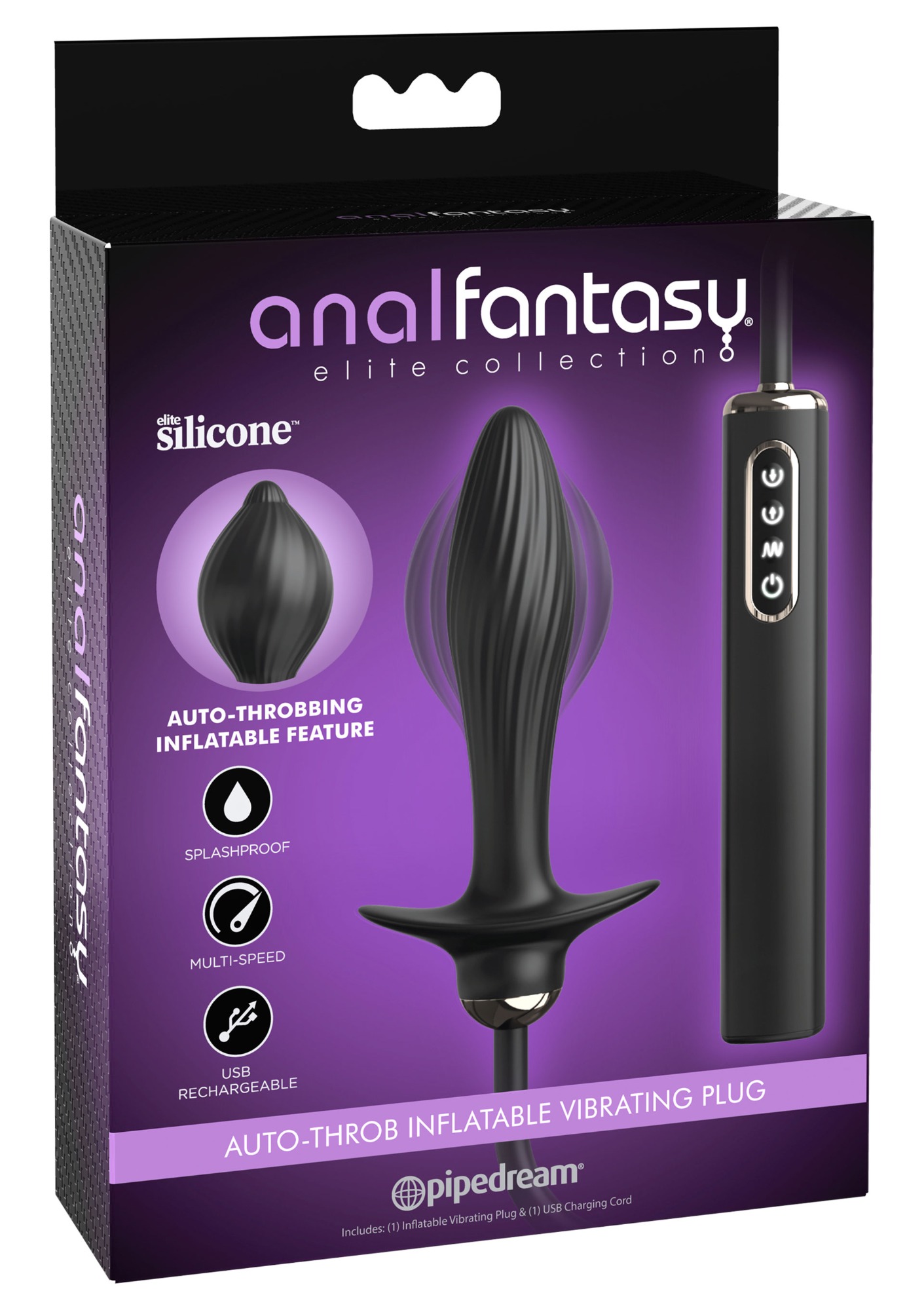 Dop Anal Auto Throb Inflatable Vibrating Anal Fantasy Silicon USB, #5, Erotic24.ro