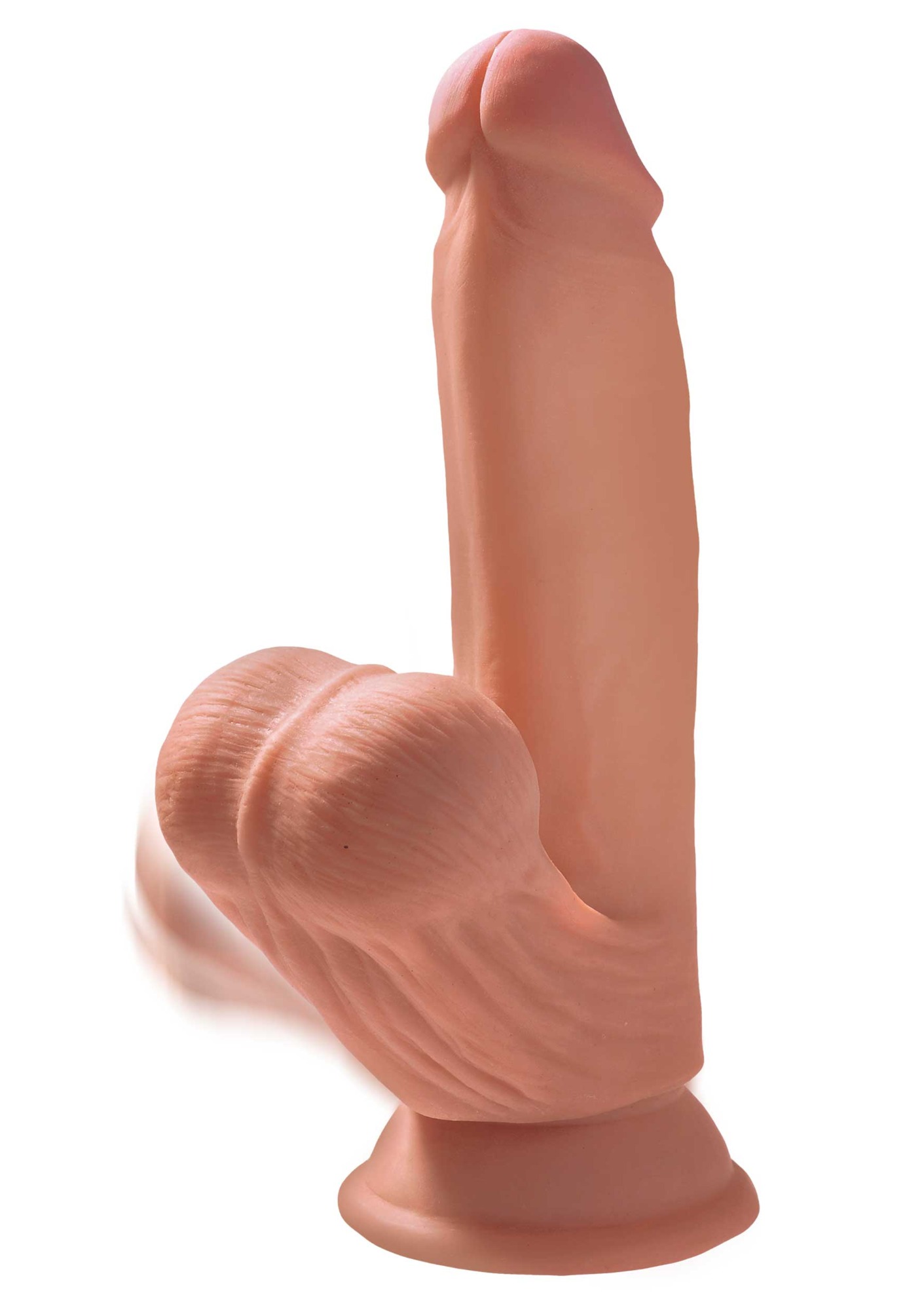 Dildo Realistic King Cock 3D Tripla Densitate Swinging Balls Fanta Maro 21 cm, #3, Erotic24.ro