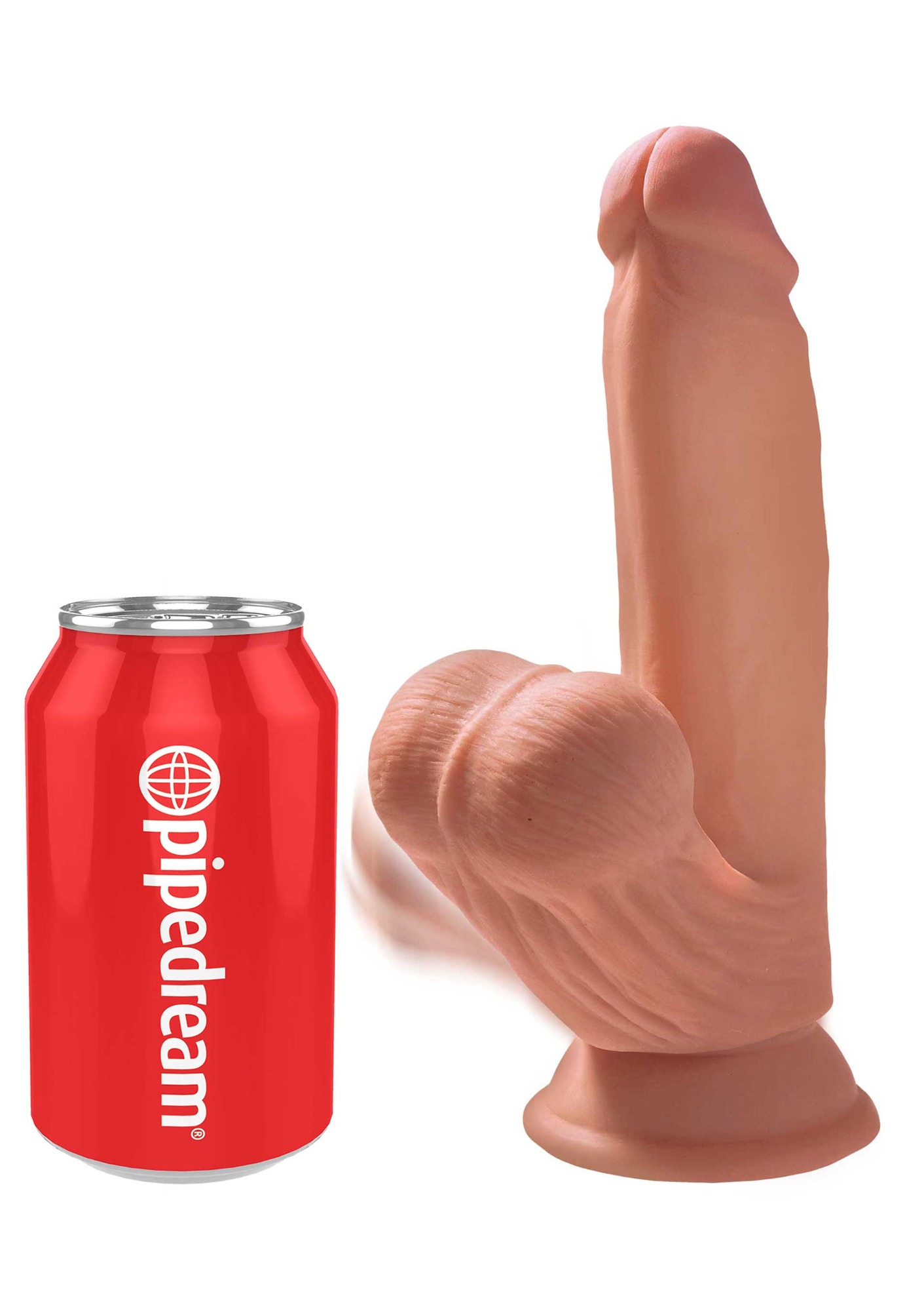 Dildo Realistic King Cock 3D Tripla Densitate Swinging Balls Fanta Maro 21 cm, #5, Erotic24.ro