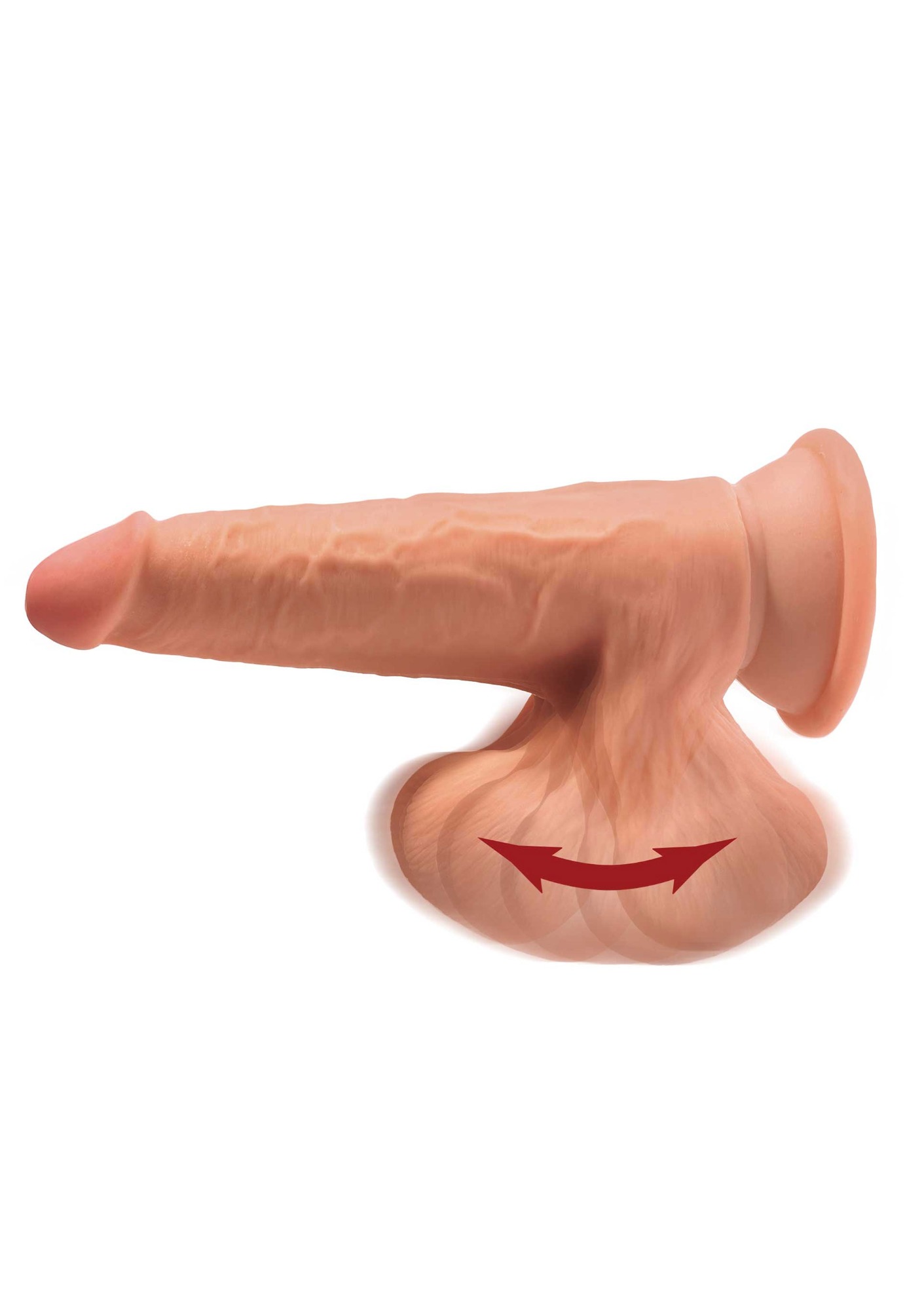 Dildo Realistic King Cock 3D Tripla Densitate Swinging Balls Fanta Maro 21 cm, #2, Erotic24.ro