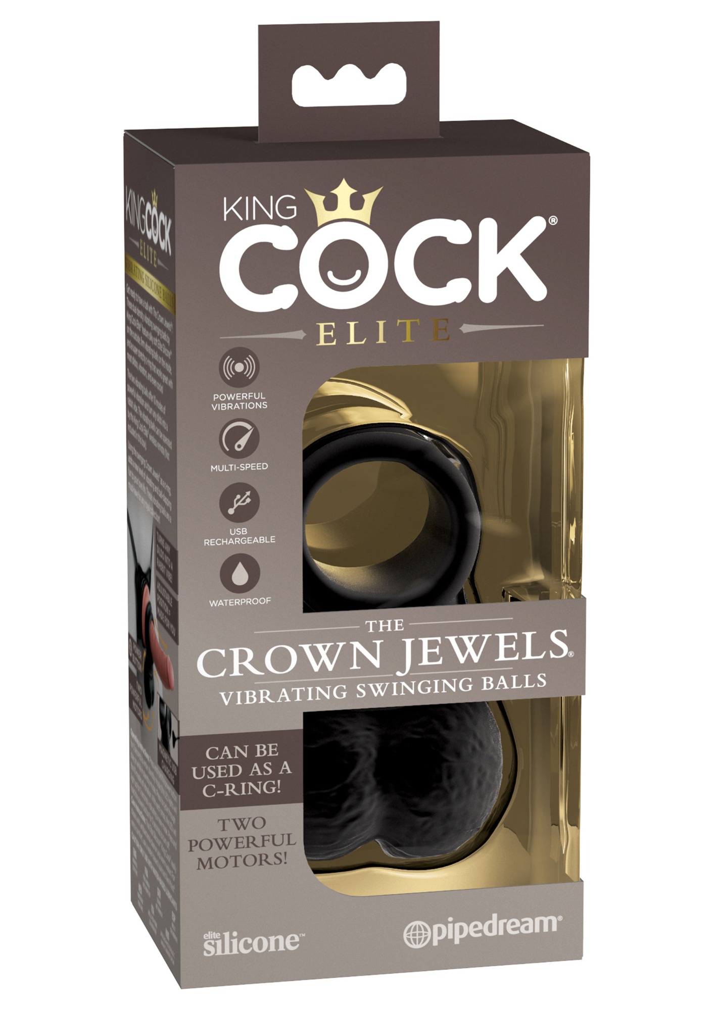 Inel cu Testicule cu Vibratii The Crown Jewels Weighted Swinging Balls King Cock, #6, Erotic24.ro