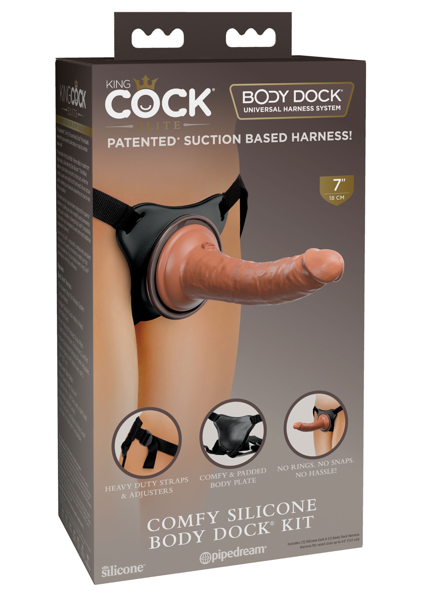 Strap-On Comfy Body Dock cu Dildo din Silicon Dubla Densitate Elite, #11, Erotic24.ro