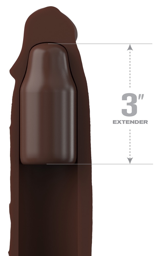 Prelungitor Penis cu Inel Testicule Fantasy X-Tensions Elite, Silicon, Maro, 24.1 cm, #2, Erotic24.ro