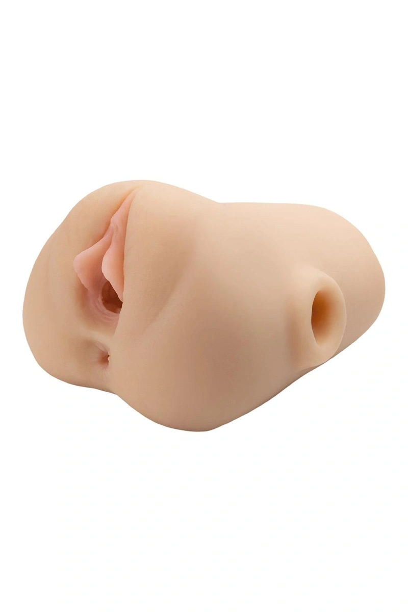 Masturbator Double Pounder Squeeze, Include Glont Vibrator, Material Fanta Flesh, Natural, 2.1 kg, #5, Erotic24.ro