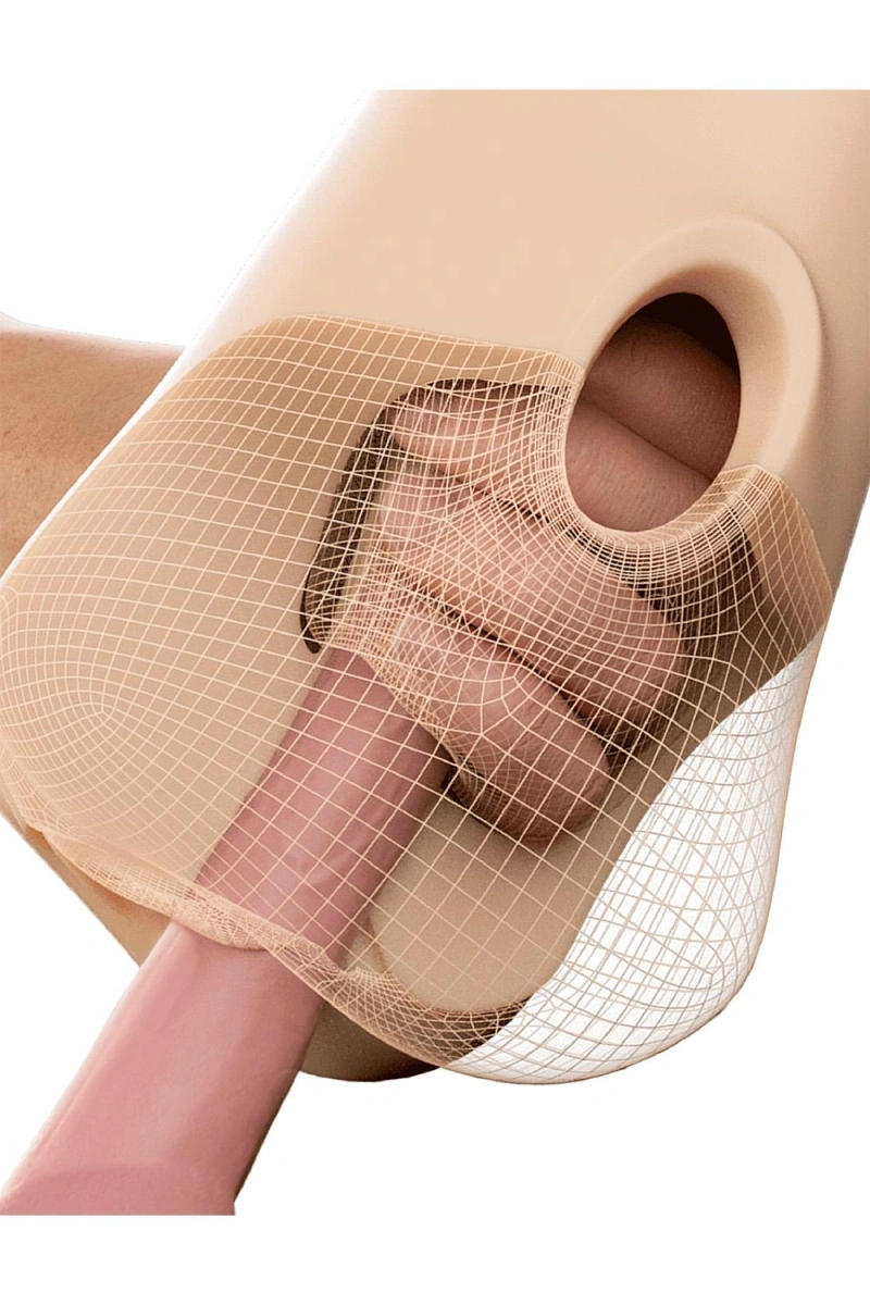 Masturbator Double Pounder Squeeze, Include Glont Vibrator, Material Fanta Flesh, Natural, 2.1 kg, #4, Erotic24.ro